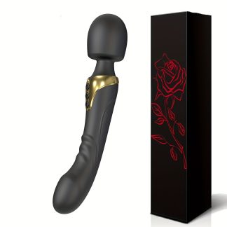 Powerful AV Vibrator and Dildo Wand for Women - Black
